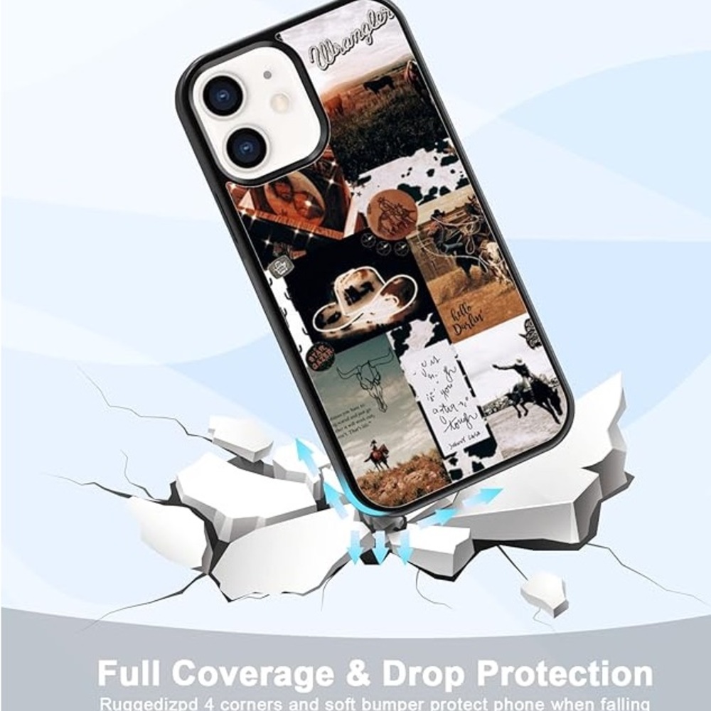 iPhone 12 Mini Case - Soft Silica Gel Western/Cowgirl. (New Unopened)